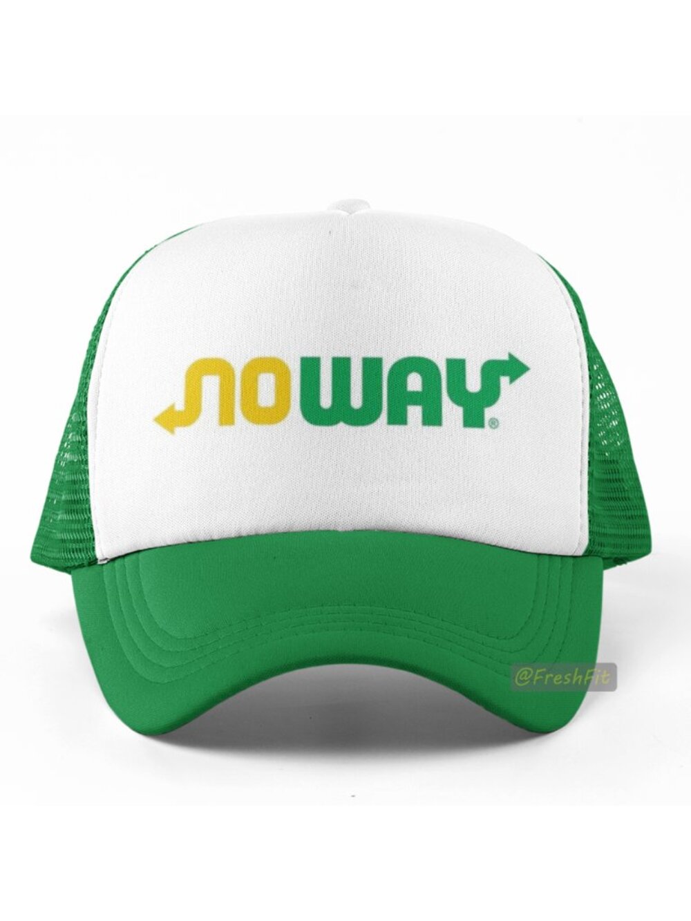 🆕No Way Funny Foam Trucker Hat Mesh Snapback Cap Green/White